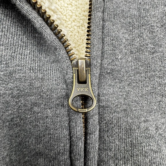 LL Bean Katahdin Iron Works Mens Large Regular Sherpa Lined Grey Full Zip - Picture 6 of 16